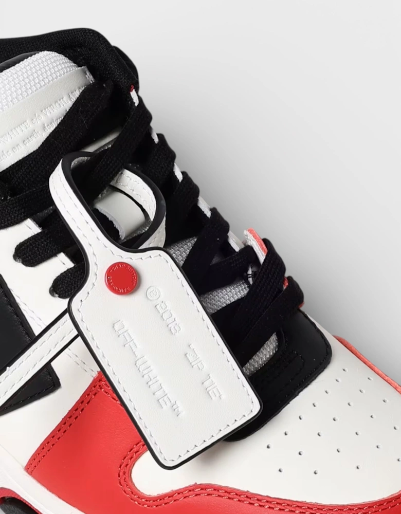 Out Of Office Leather Sneakers Red Black