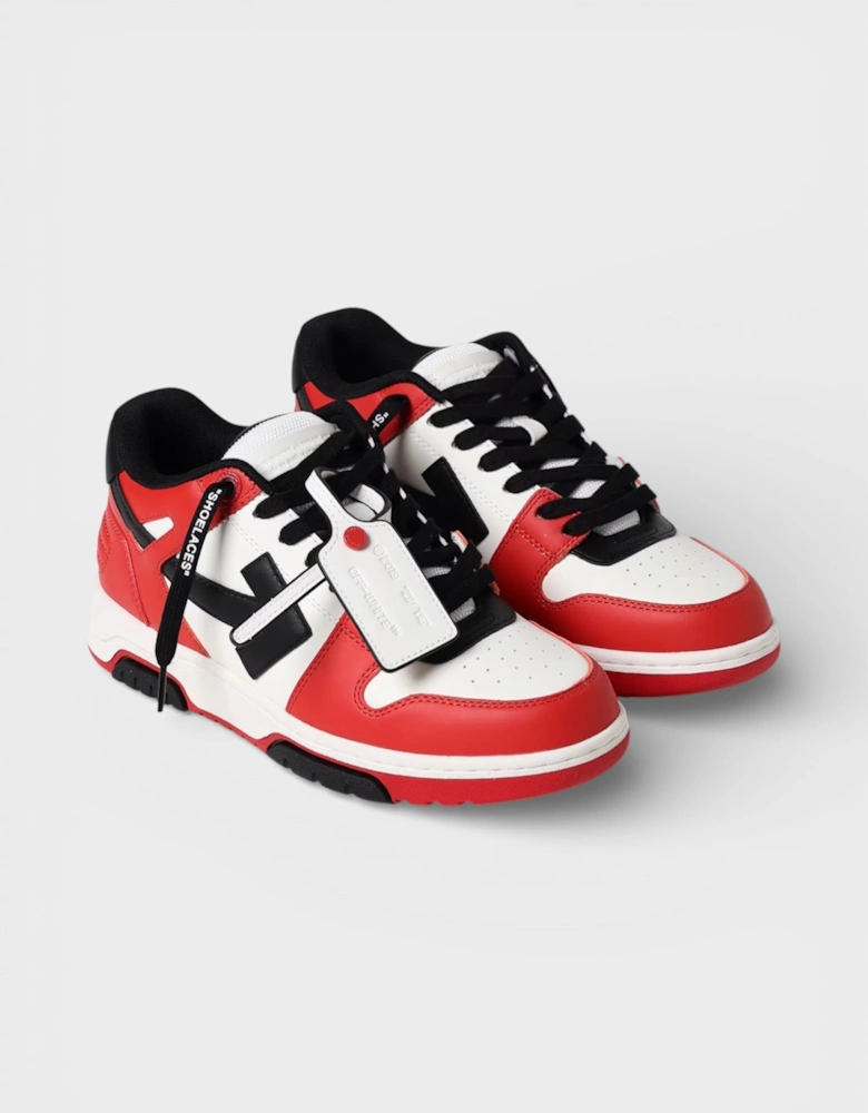 Out Of Office Leather Sneakers Red Black