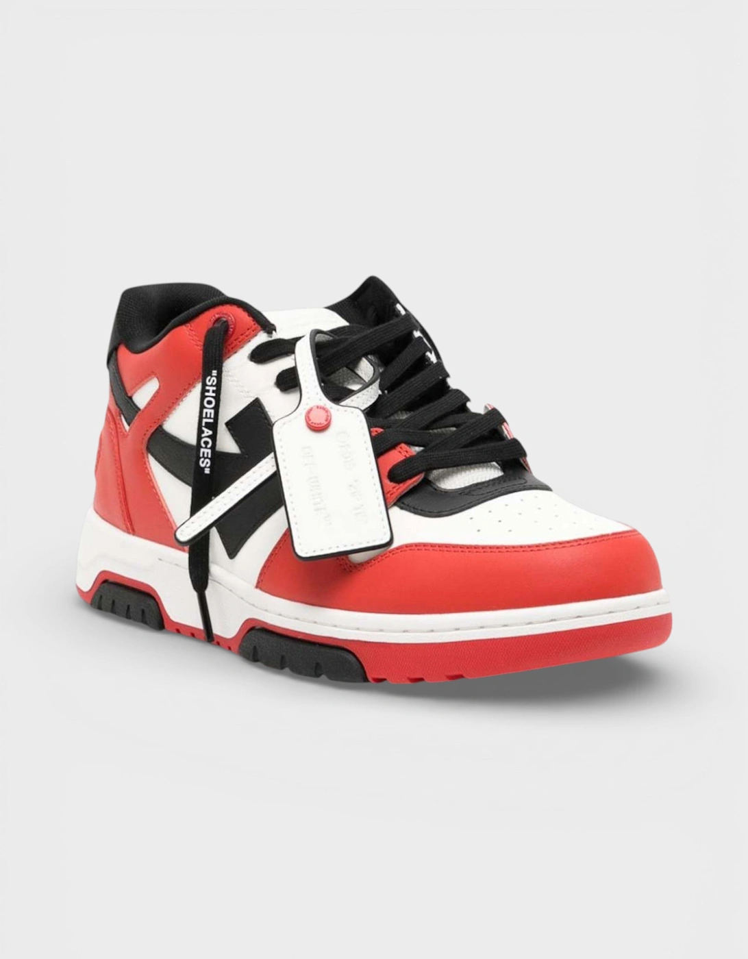 Out Of Office Leather Sneakers Red Black
