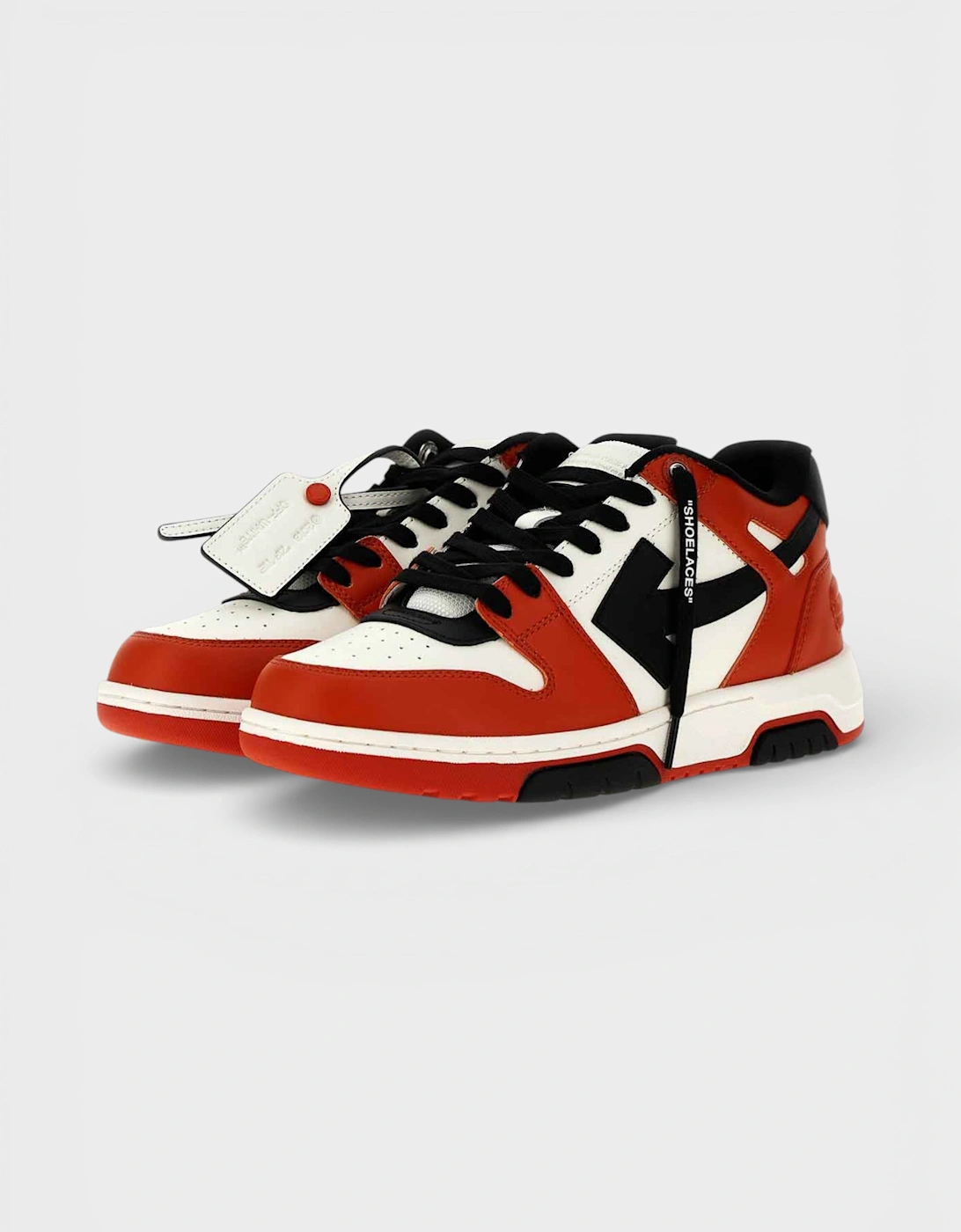 Out Of Office Leather Sneakers Red Black