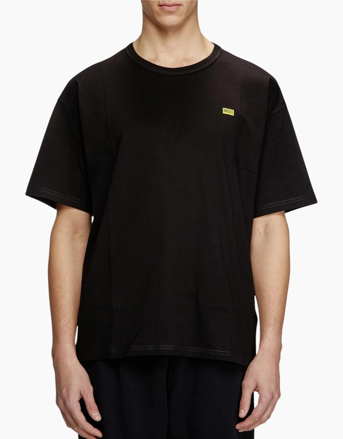 Diesel Men's Black T-Shirt Cotton Relaxed Summer Tee  38 M