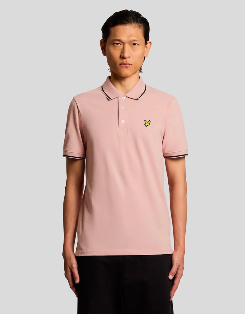 Lyle & Scott Tipped Polo Shirt Pink Grapefruit