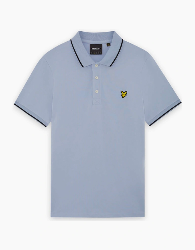Lyle & Scott Tipped Polo Shirt Bubble Blue / Jet Black