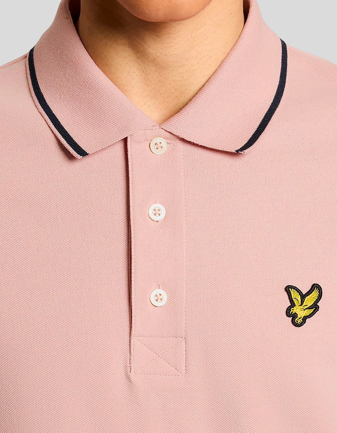 Lyle & Scott Tipped Polo Shirt Pink Grapefruit