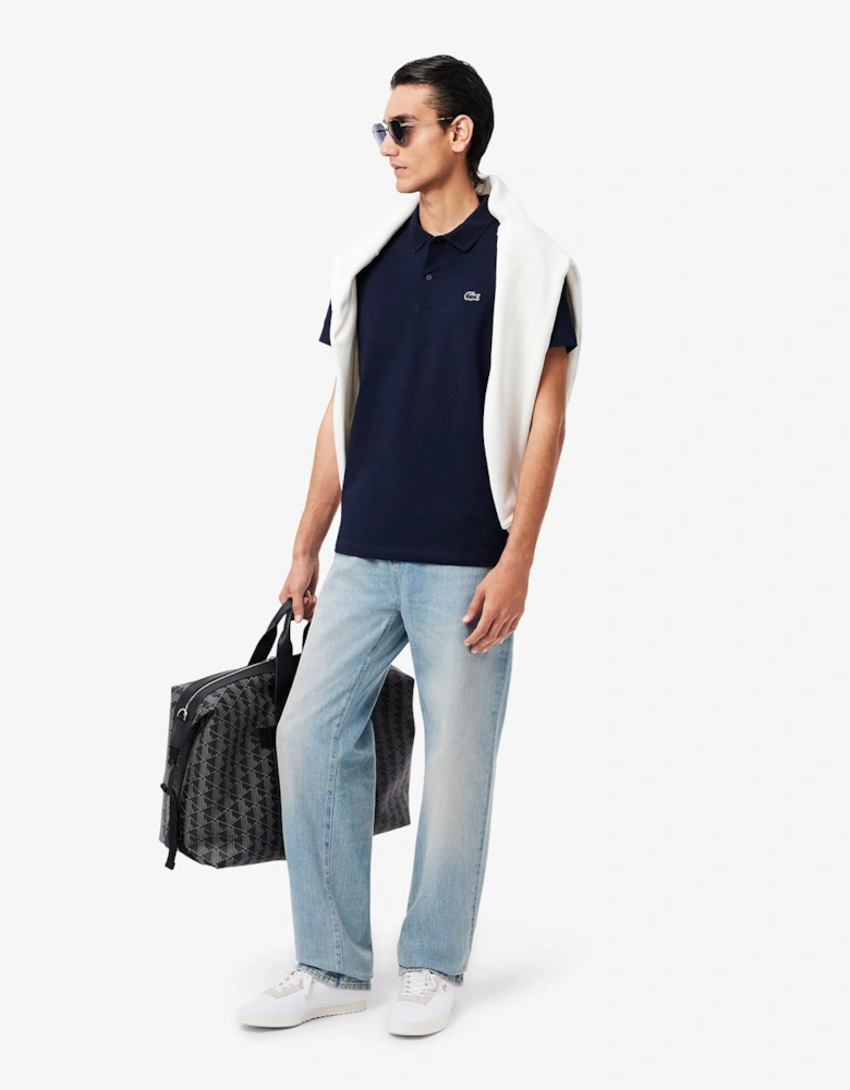 Short Sleeved Mens Polo Shirt - Navy Blue 166