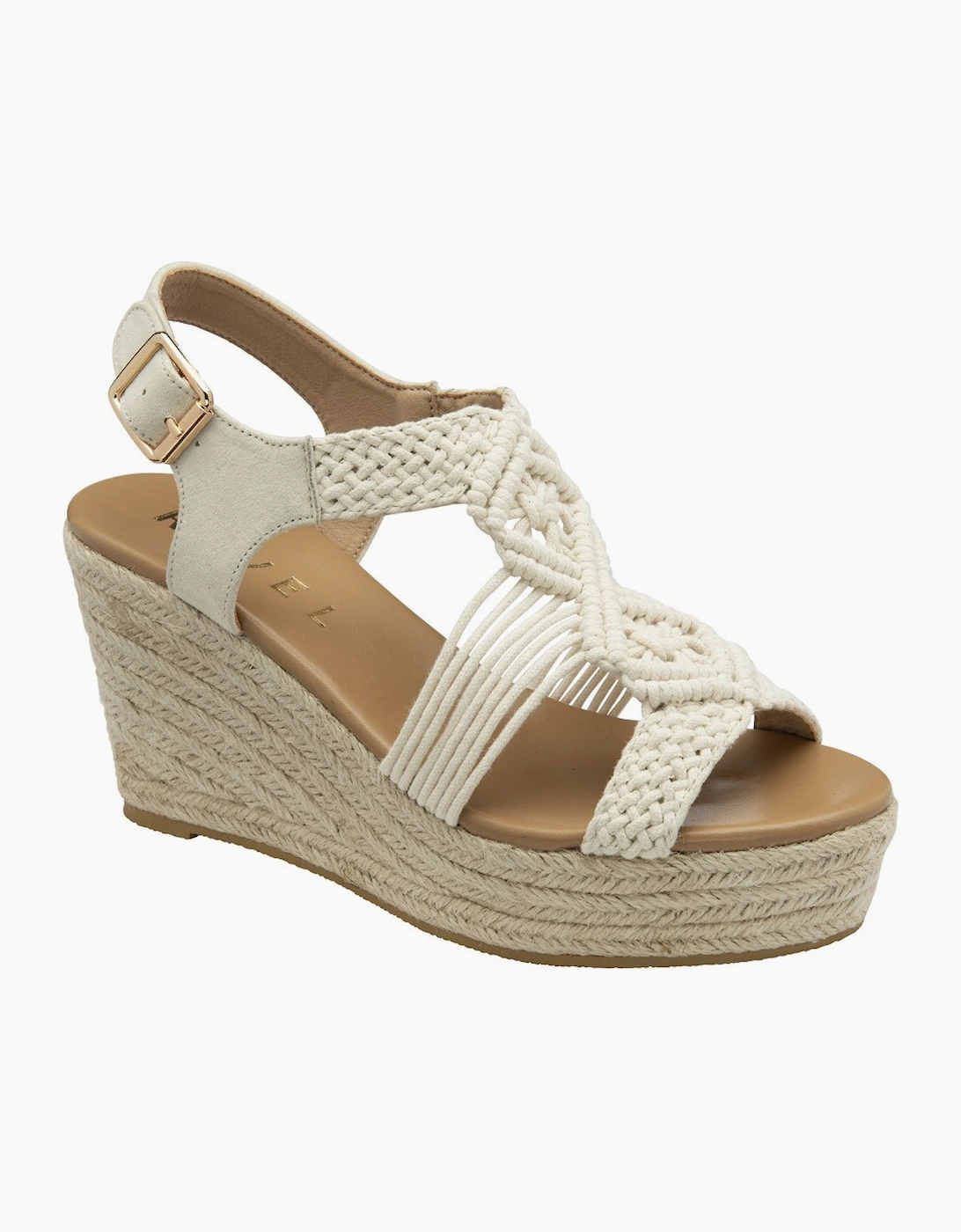 Ravel Women's Cream Synth Kennley Wedge Sandals - Size 7