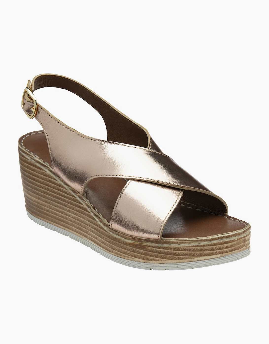 Ravel Women's Rose Gold Le Branton Wedge Sandals - Size 4