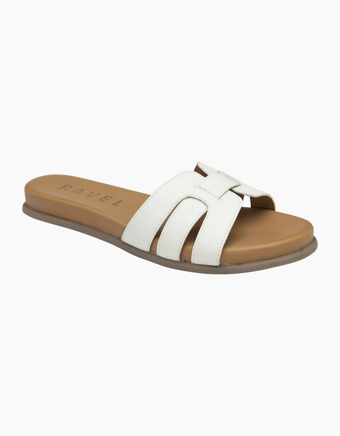 Ravel - Women's Slider Sandals - Leather - White - Size 6