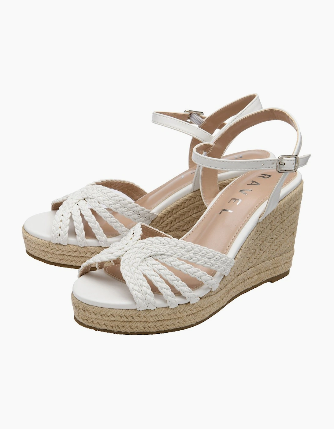Ravel Women's White Grundy Wedge Sandals - : Size 3