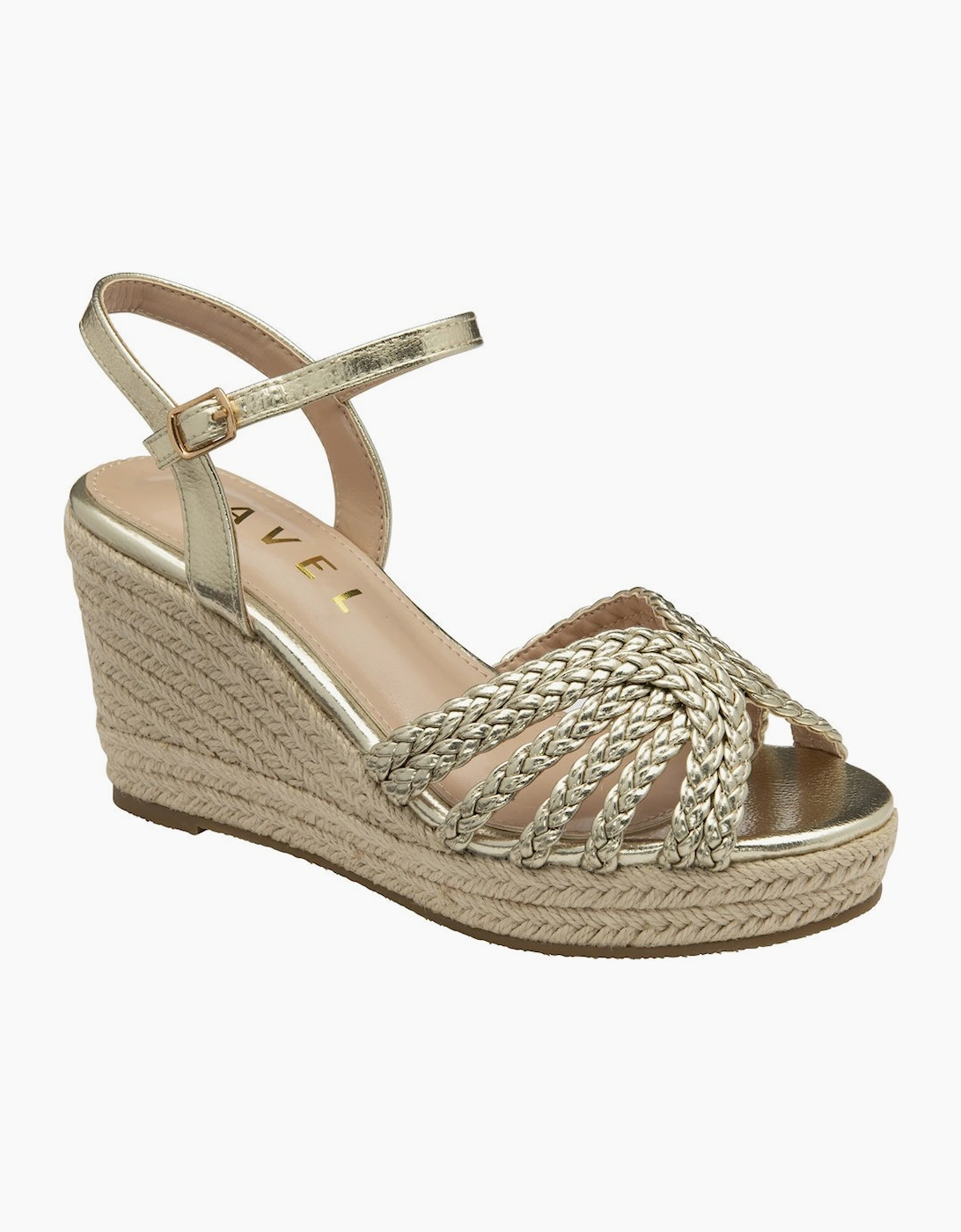 Ravel Women's Gold Pu Grundy Wedge Sandals - : Size 8