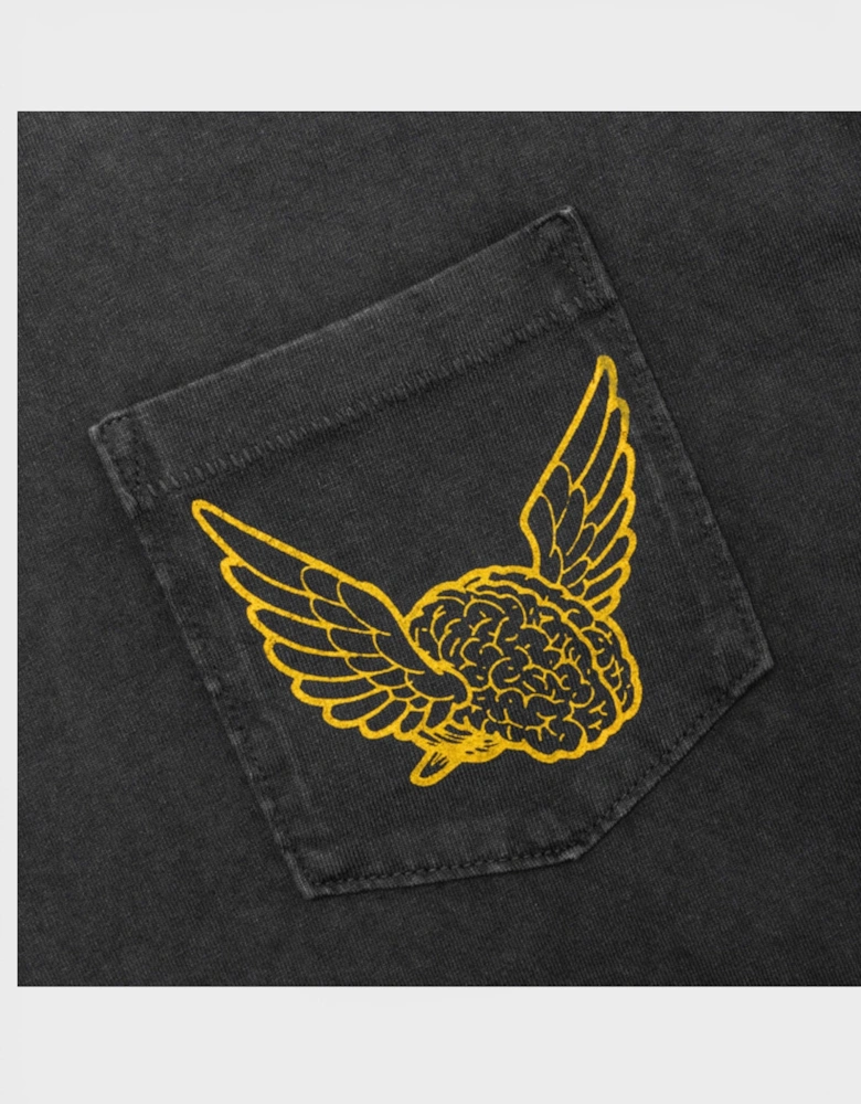 Flying Brain Pocket Tee Vintage Black