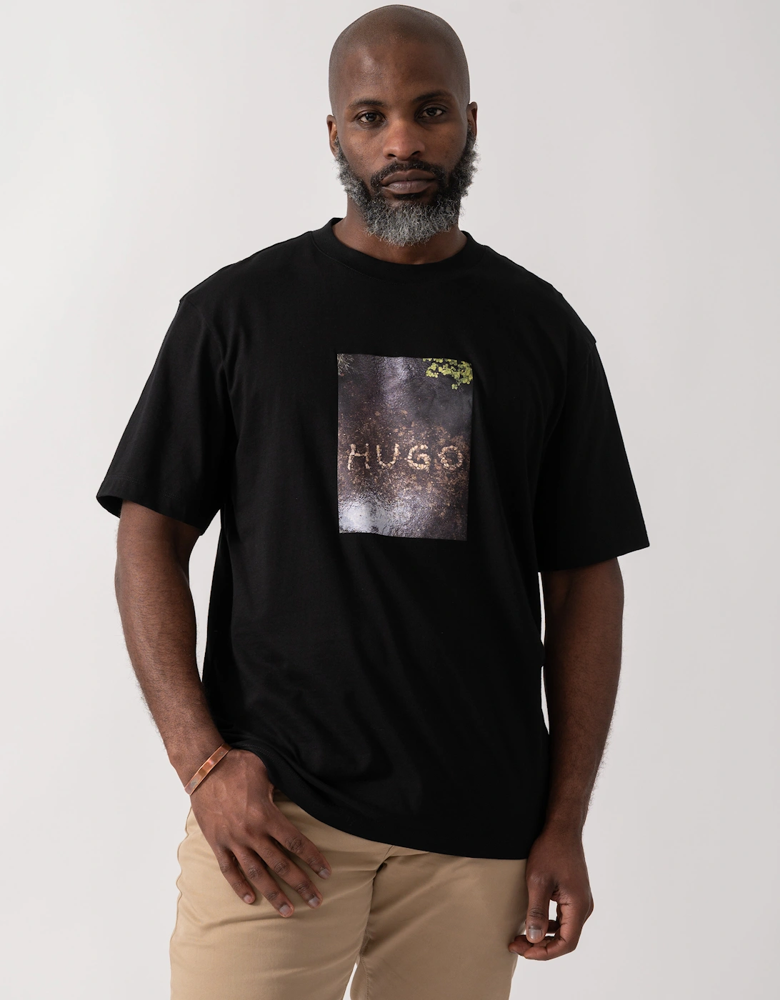 HUGO Doreston Mens Graphic T-Shirt - Black 001
