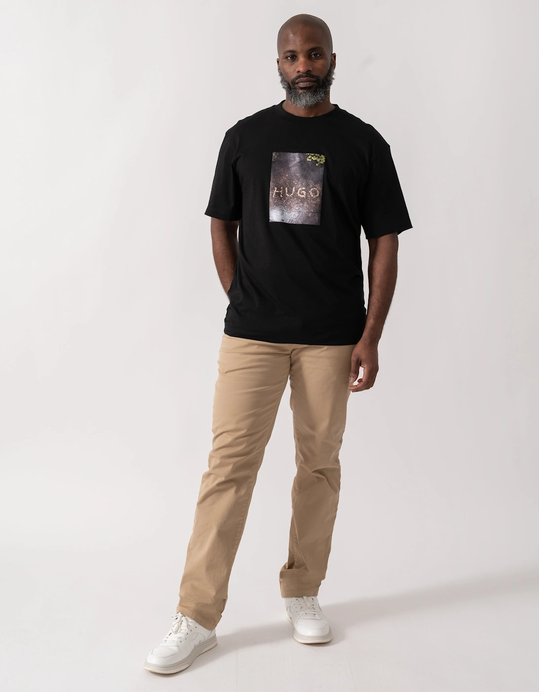 HUGO Doreston Mens Graphic T-Shirt - Black 001