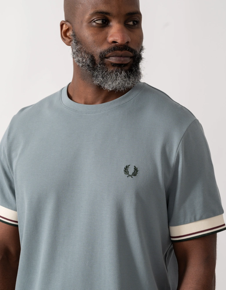 Mens Twin Tipped Cuff T-Shirt - Stockport Blue Z20