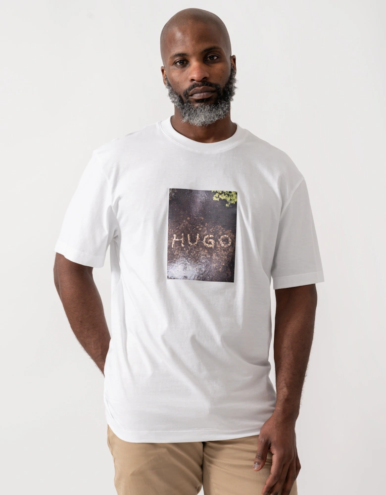 HUGO Doreston Mens Graphic T-Shirt - White 100