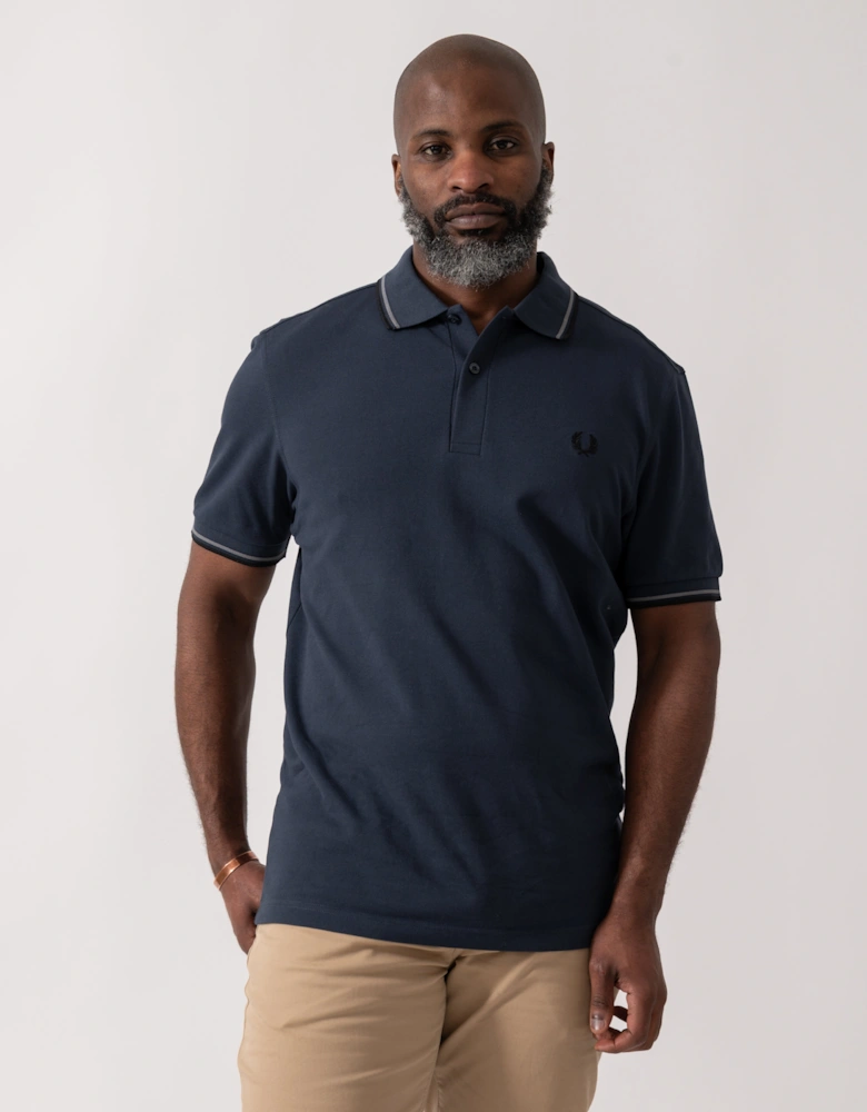 Mens Twin Tipped Signature Polo Shirt - Dark Airforce/Stockport Blue/Black 01B