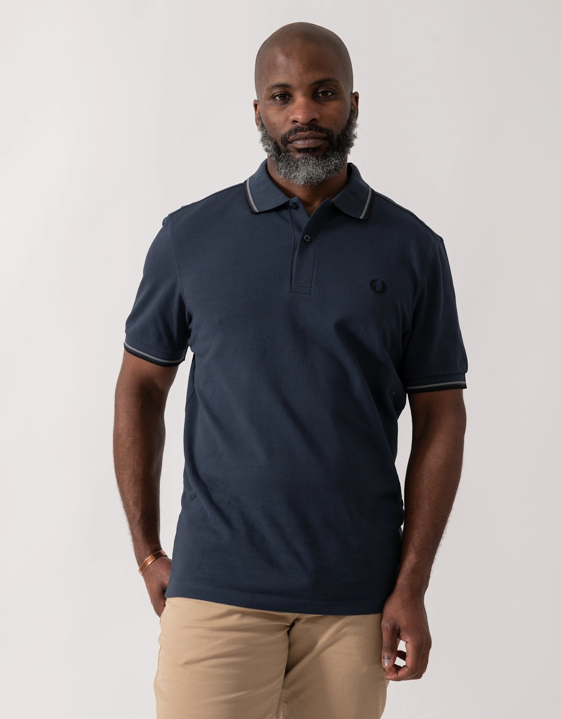 Mens Twin Tipped Signature Polo Shirt - Dark Airforce/Stockport Blue/Black 01B, 5 of 4