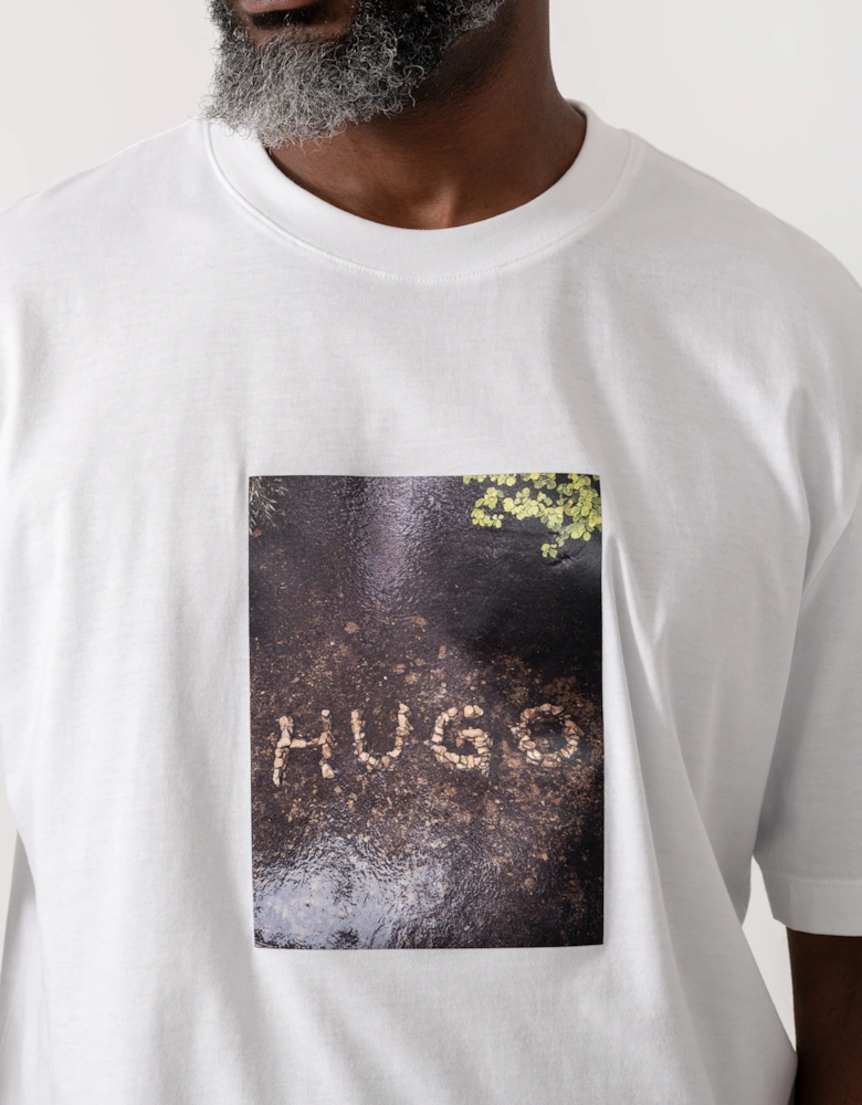 HUGO Doreston Mens Graphic T-Shirt - White 100