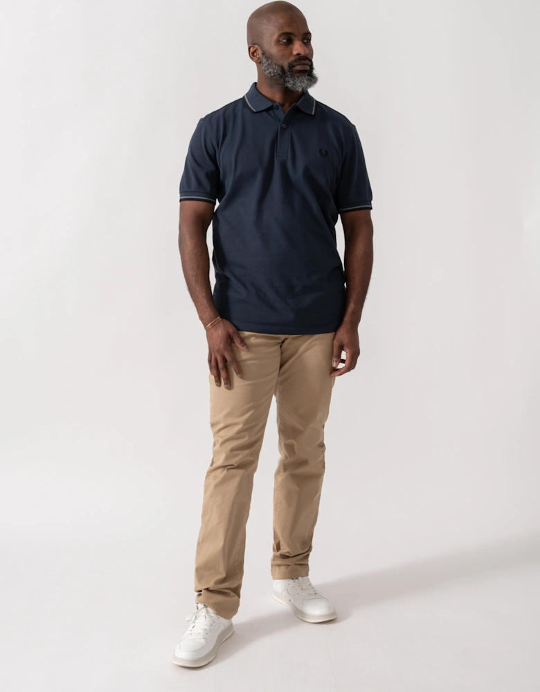 Mens Twin Tipped Signature Polo Shirt - Dark Airforce/Stockport Blue/Black 01B