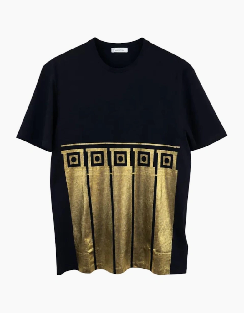 Men's Black Collection Foil Baroque Applique T-Shirt