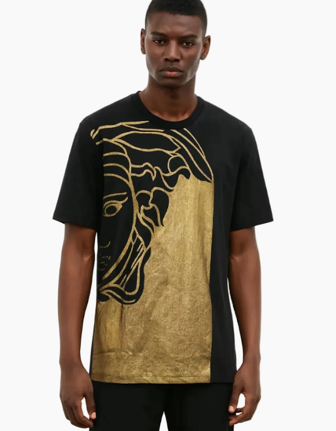 Men's Black Collection Foil Madusa Head T-Shirt