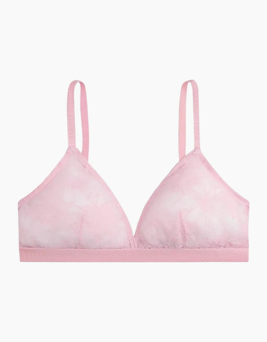 Repeat Logo Floral Lace Triangle Bra, Bonita Pink
