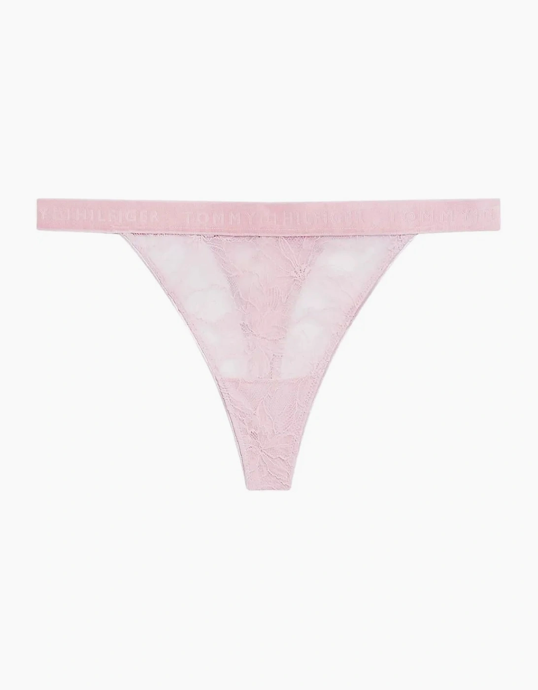 Repeat Logo Floral Lace Tanga Thong, Bonita Pink