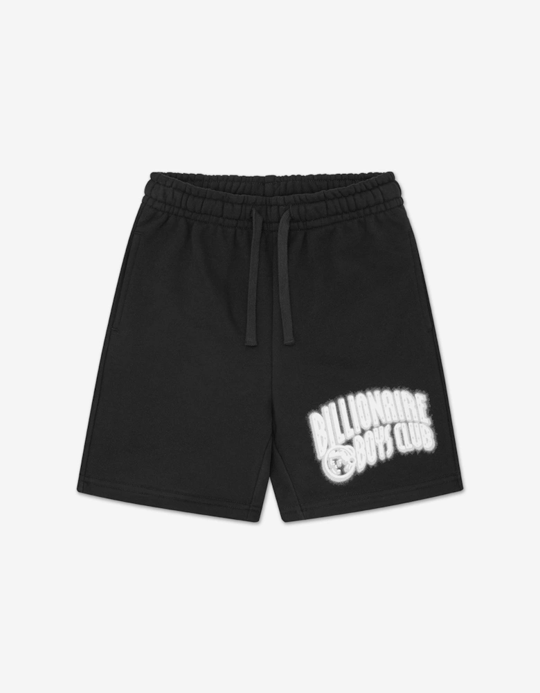 Boys Distorted Arch Logo Shorts in Black