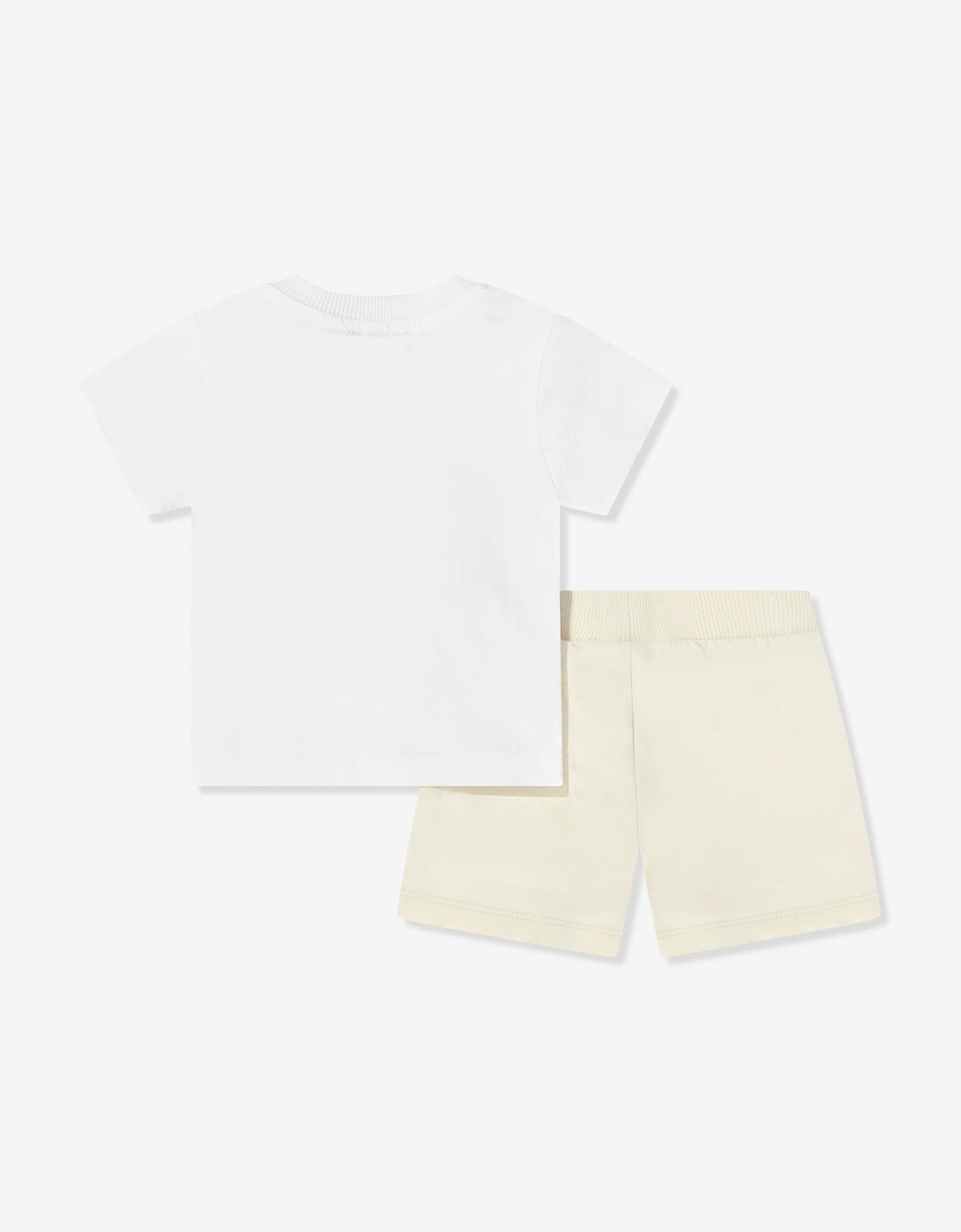 Baby Teddy Bear Logo Short Set in Beige