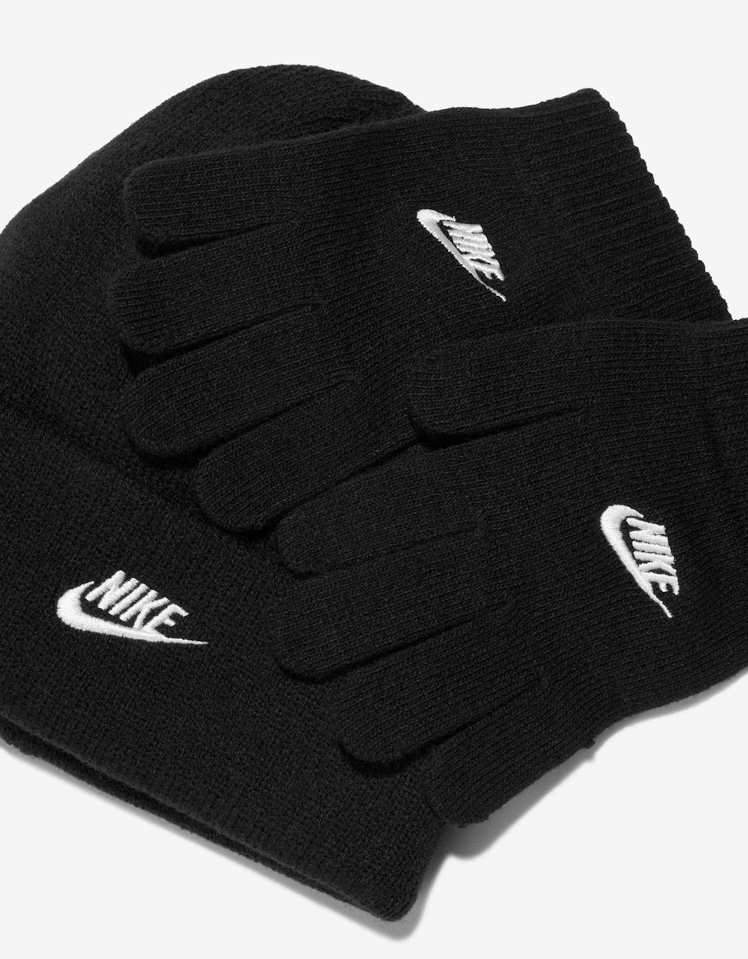 Boys Futura Beanie Hat And Gloves Set in Black