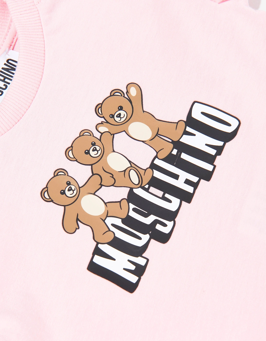 Baby Girls Teddy Bear Logo T-Shirt in Pink