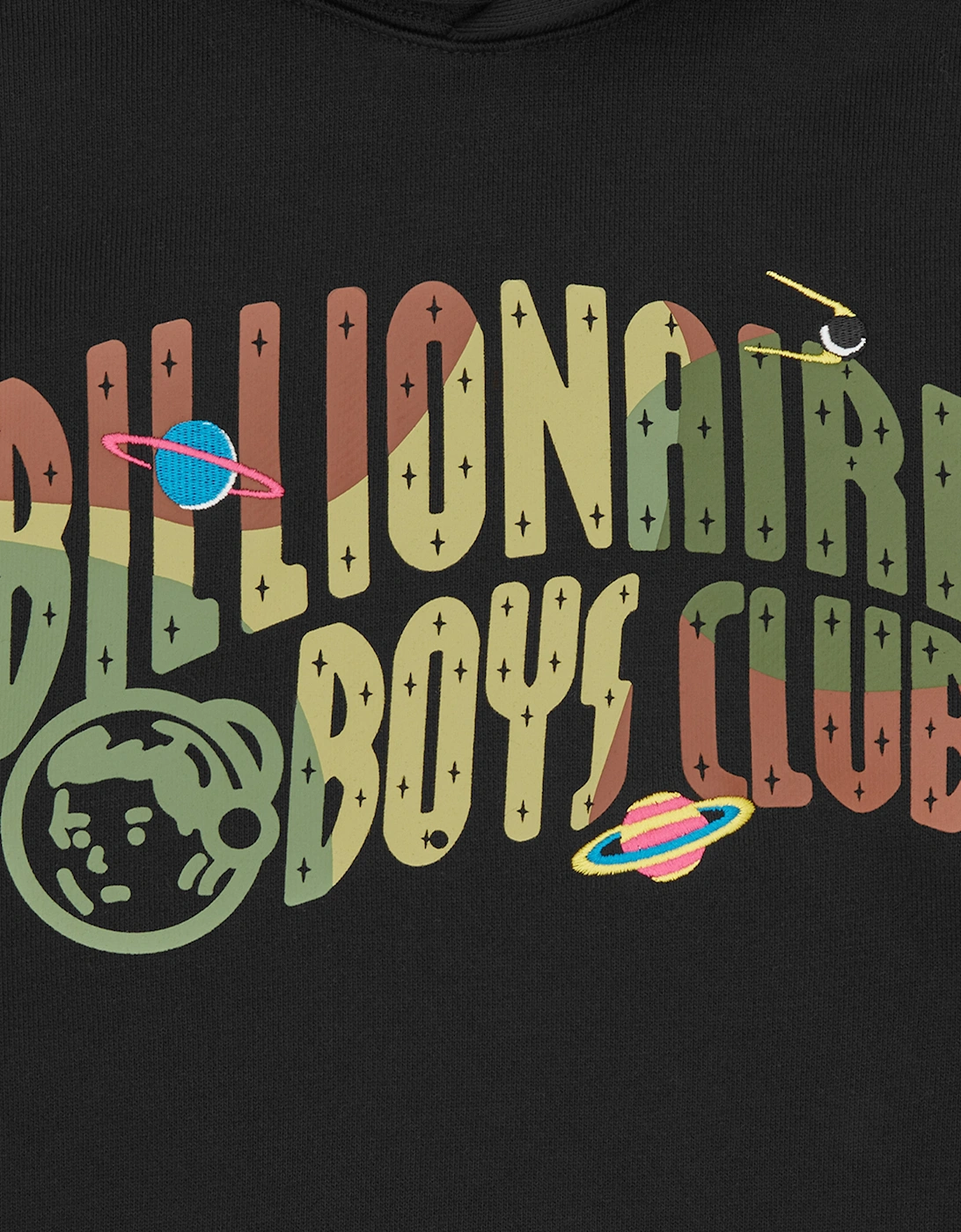 Boys Space Camo Arch Logo Popover Hoodie in Black