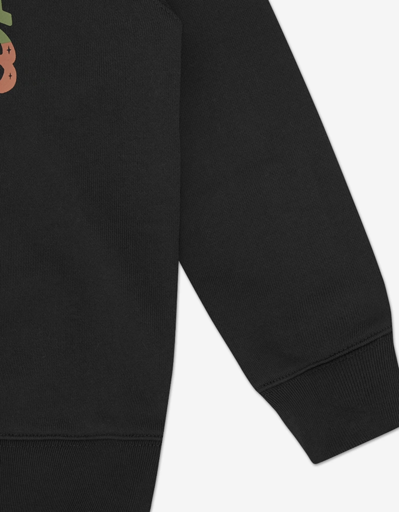 Boys Space Camo Arch Logo Popover Hoodie in Black