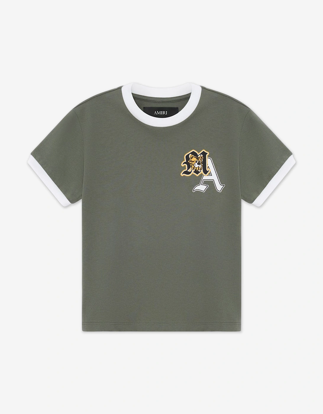 Kids Varsity Patch Ringer T-Shirt in Green, 5 of 4