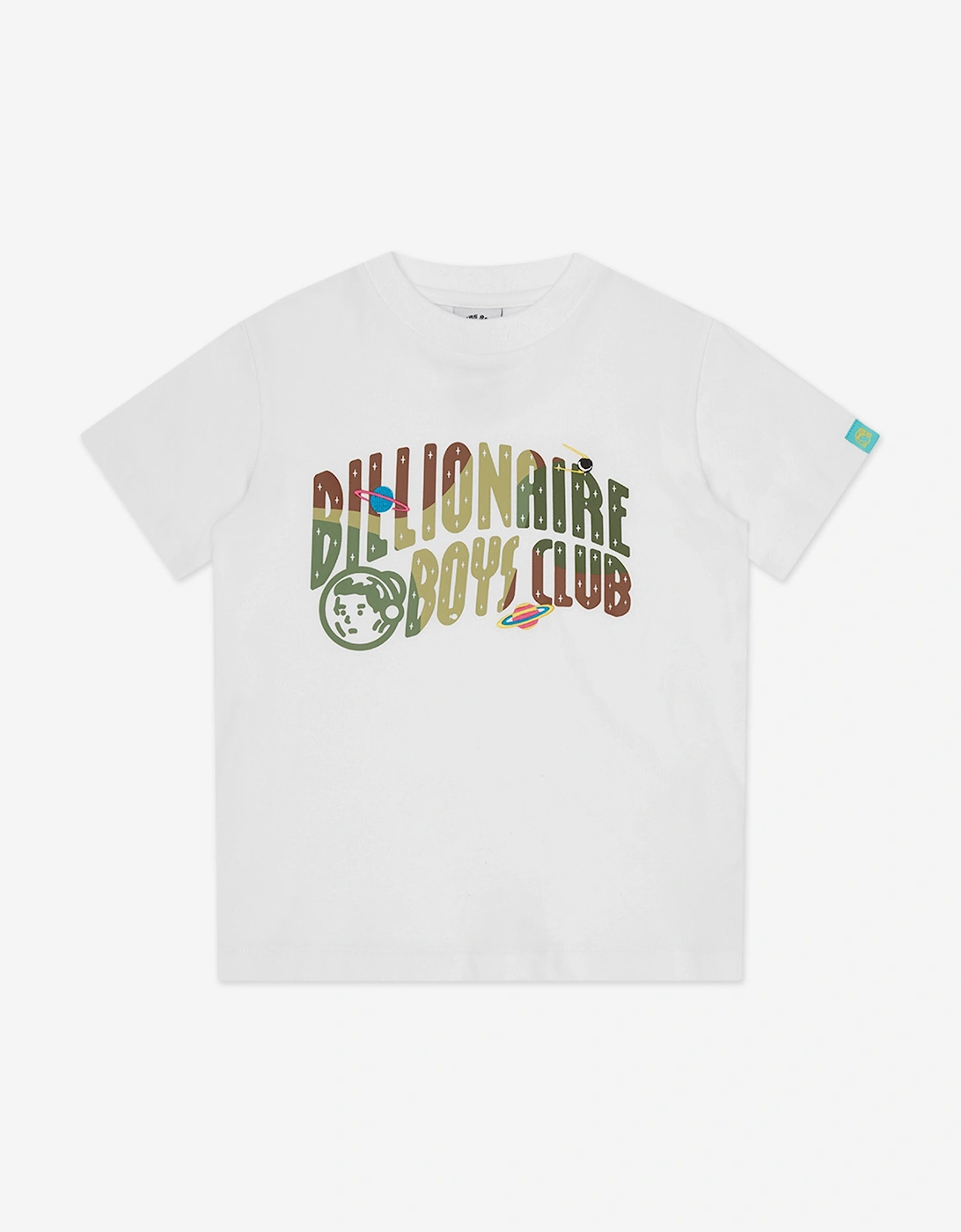 Boys Space Camo Arch Logo T-Shirt in White, 5 of 4