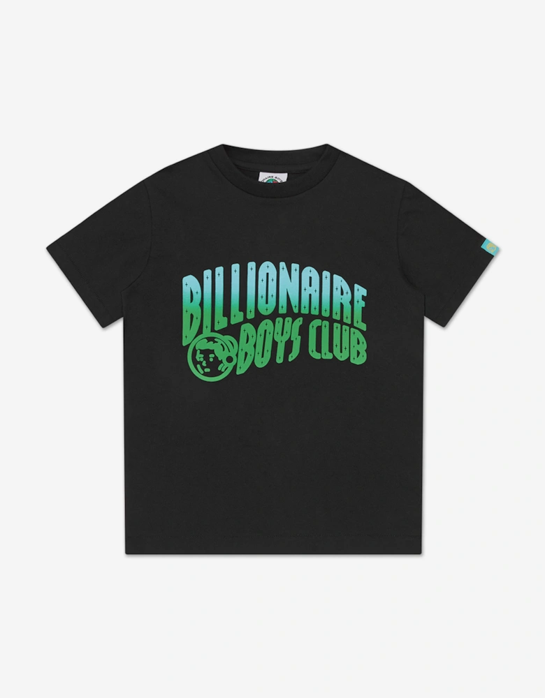 Boys Gradient Puff Print Arch Logo T-Shirt in Black