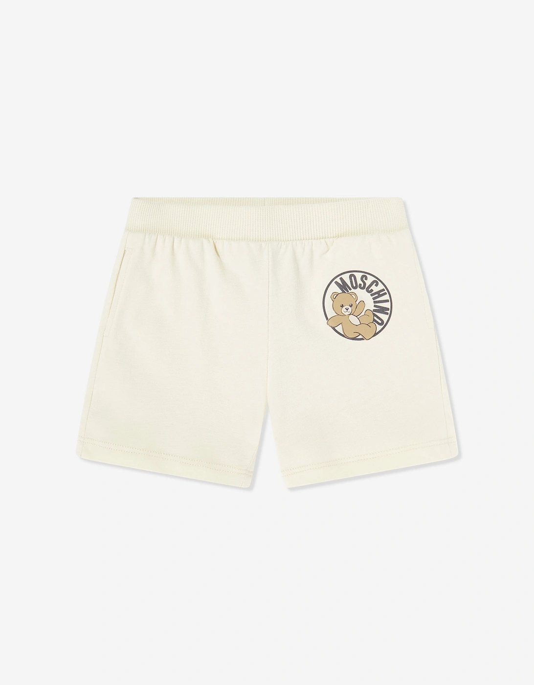 Baby Teddy Bear Logo Short Set in Beige