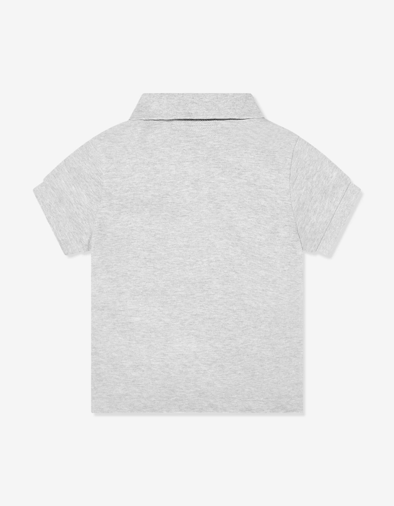 Boys Logo Pocket Polo Shirt in Grey