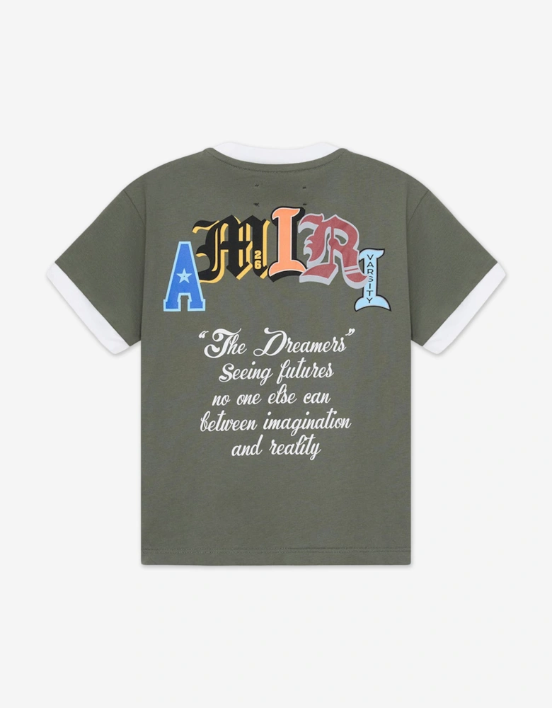Kids Varsity Patch Ringer T-Shirt in Green