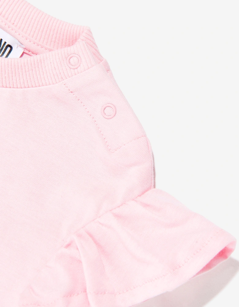 Baby Girls Teddy Bear Logo T-Shirt in Pink