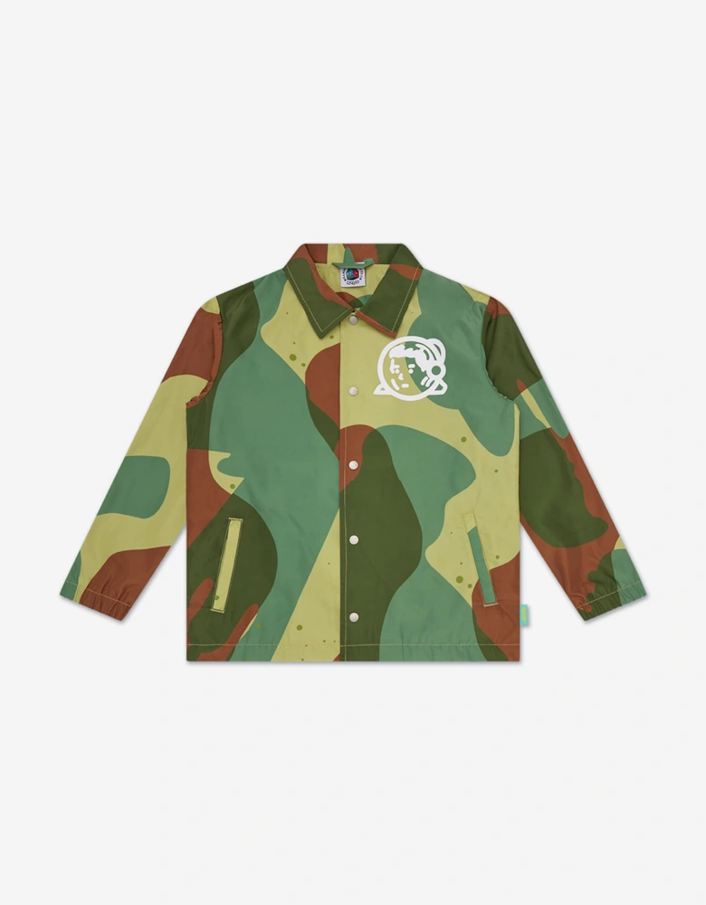 Boys Space Camo Coach Jacket in Green