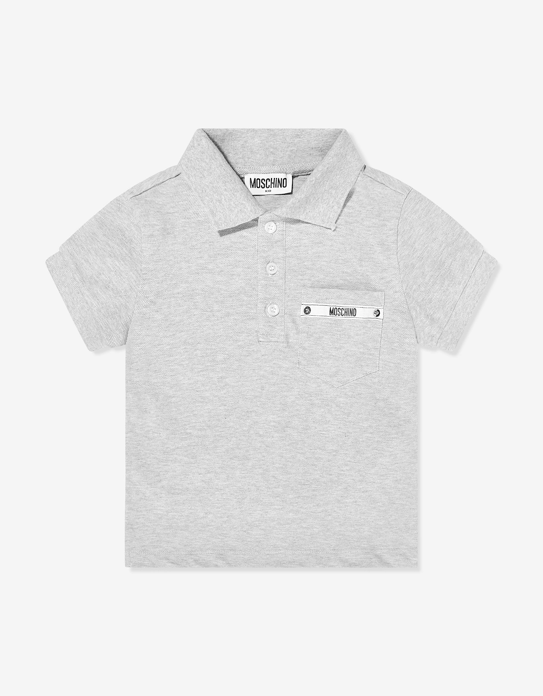 Boys Logo Pocket Polo Shirt in Grey, 5 of 4