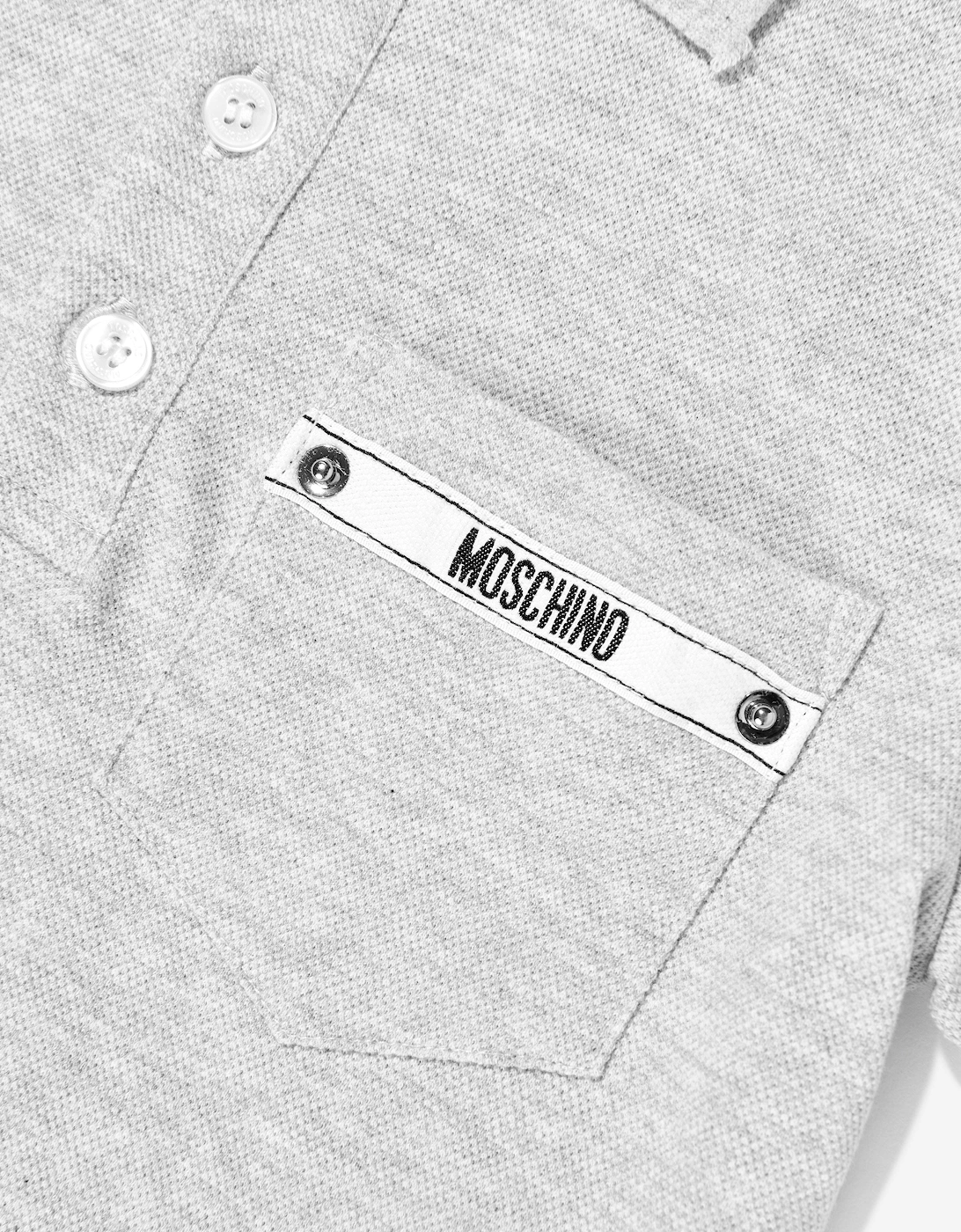 Boys Logo Pocket Polo Shirt in Grey