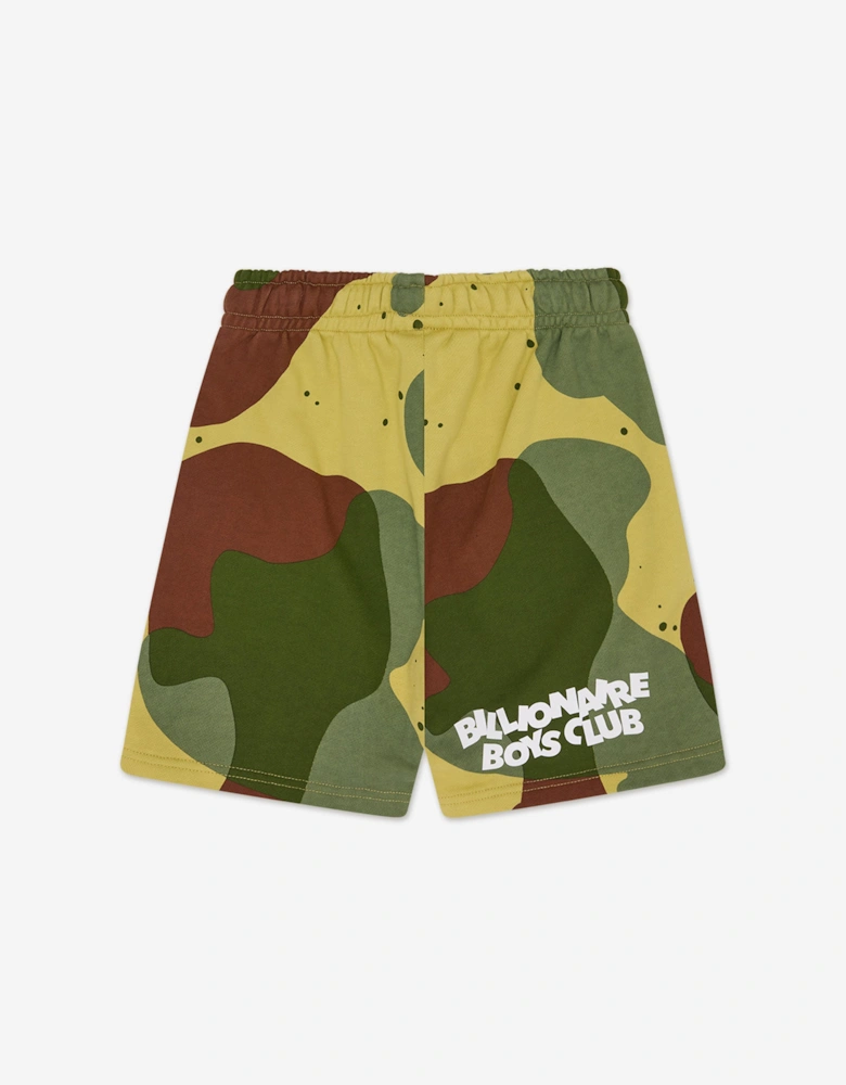 Boys All Over Space Camo Sweat Shorts in Green