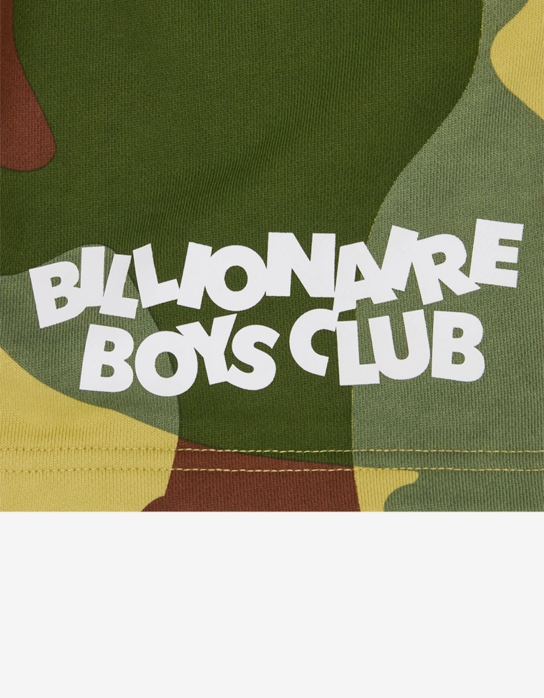 Boys All Over Space Camo Sweat Shorts in Green