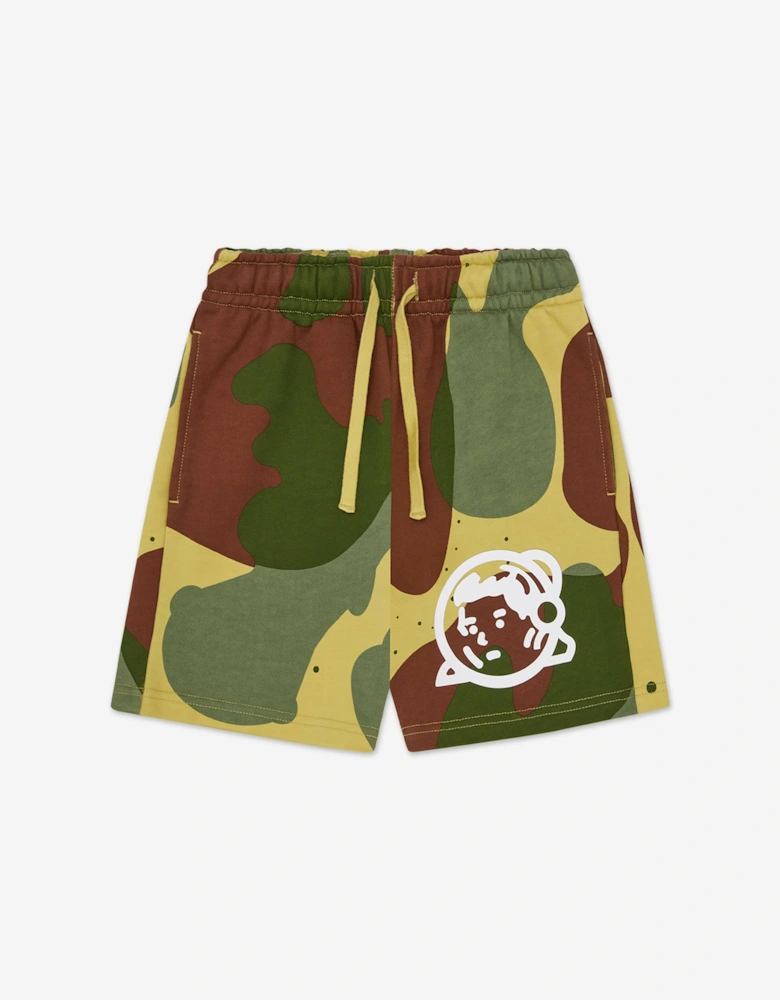 Boys All Over Space Camo Sweat Shorts in Green