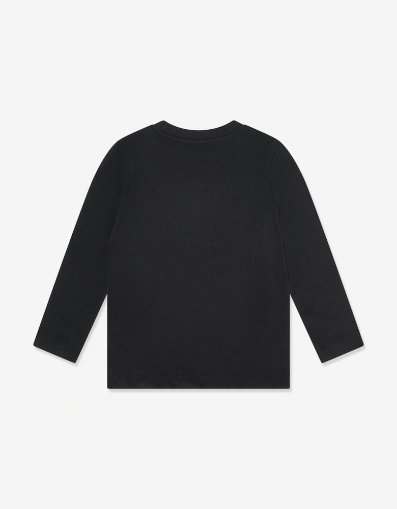 Kids Teddy Logo Long Sleeve T-Shirt in Black