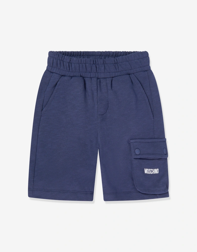 Boys Teddy Bear Logo Short Set in Navy