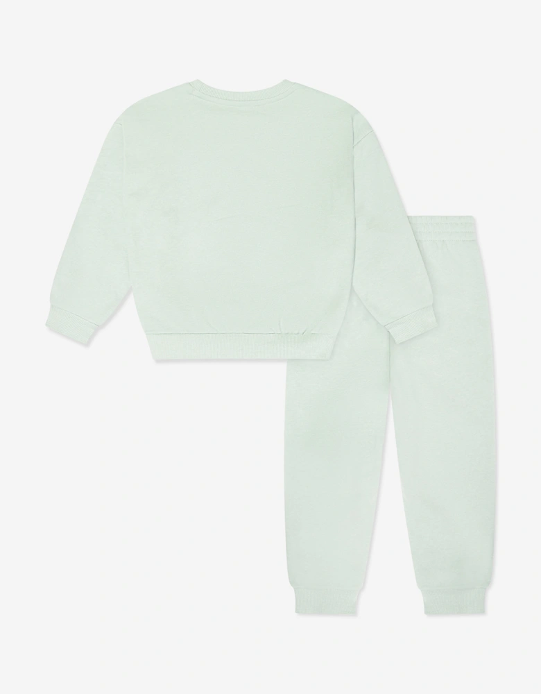 Kids Essential Fleece Tracksuit in Green