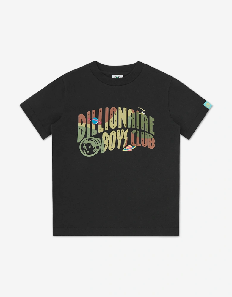 Boys Space Camo Arch Logo T-Shirt in Black